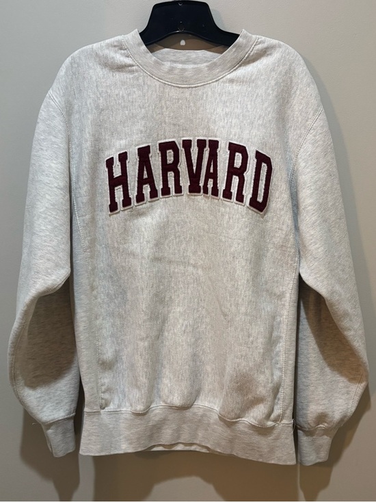 MV Sport Tops - MV Sport Harvard Crewneck Sweatshirt - Light Gray with Maroon Lettering